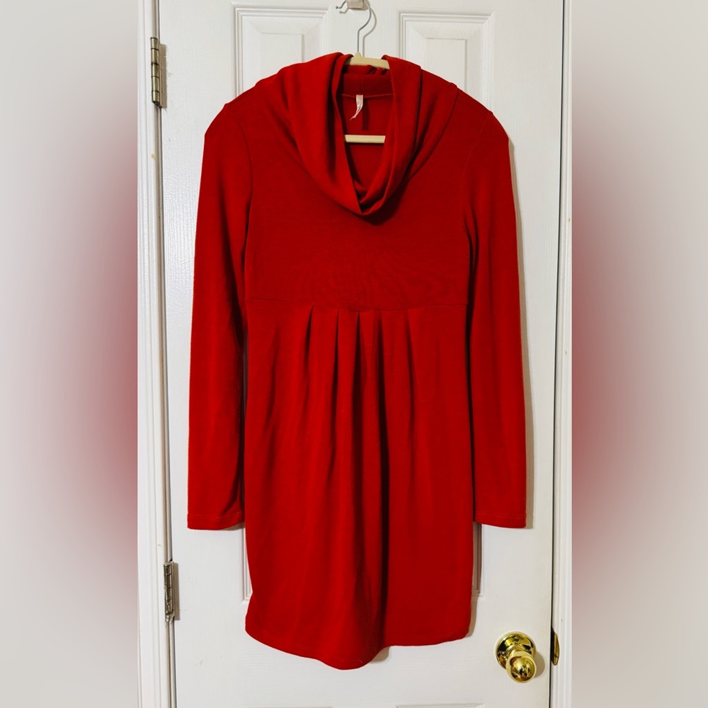 Young & Joy Women’s Cowl Neck Dress Rust Size Medium